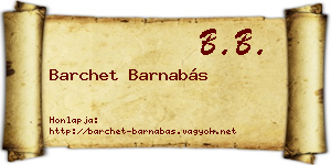 Barchet Barnabás névjegykártya